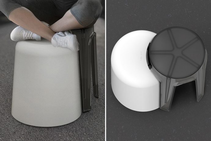 This stool is designed to let you sit cross-legged while eating!
