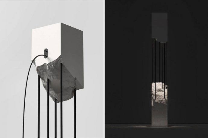 This minimal concrete light will never have two of the same designs!