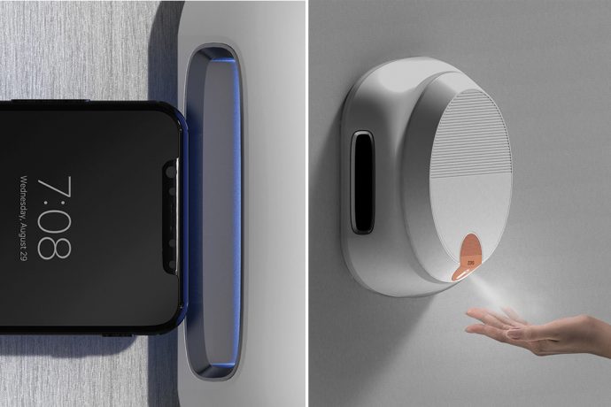 A smart sanitizer for your phone +hand is a must have for every home entryway!