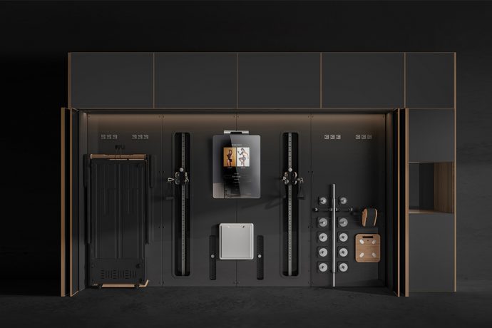 This modular home workout setup fits in your closet, no more excuses to not exercise!