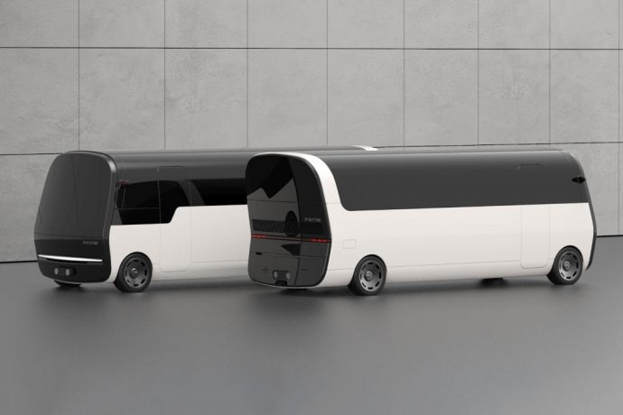 These electric buses can plug into each other to transfer battery-power