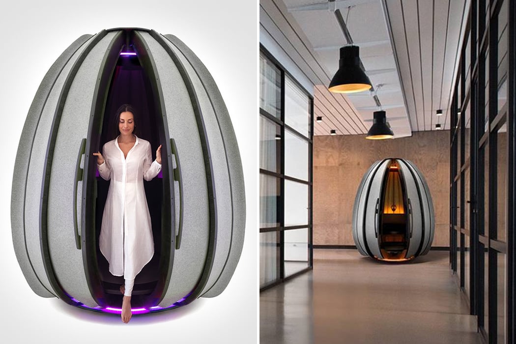 This meditation pod for workplaces reduces anxiety and helps you focus, improving productivity!