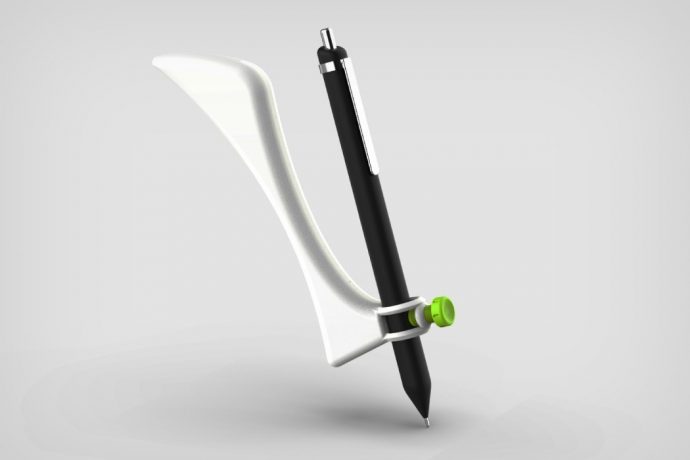 This simple ergonomic tool makes it easier for left-handed people to write without any smudging