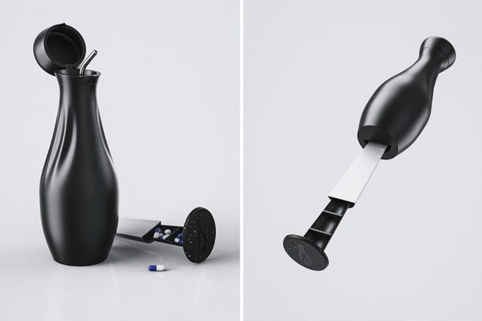 This water bottle and pillbox hybrid was designed to restore young cancer patients’ confidence!