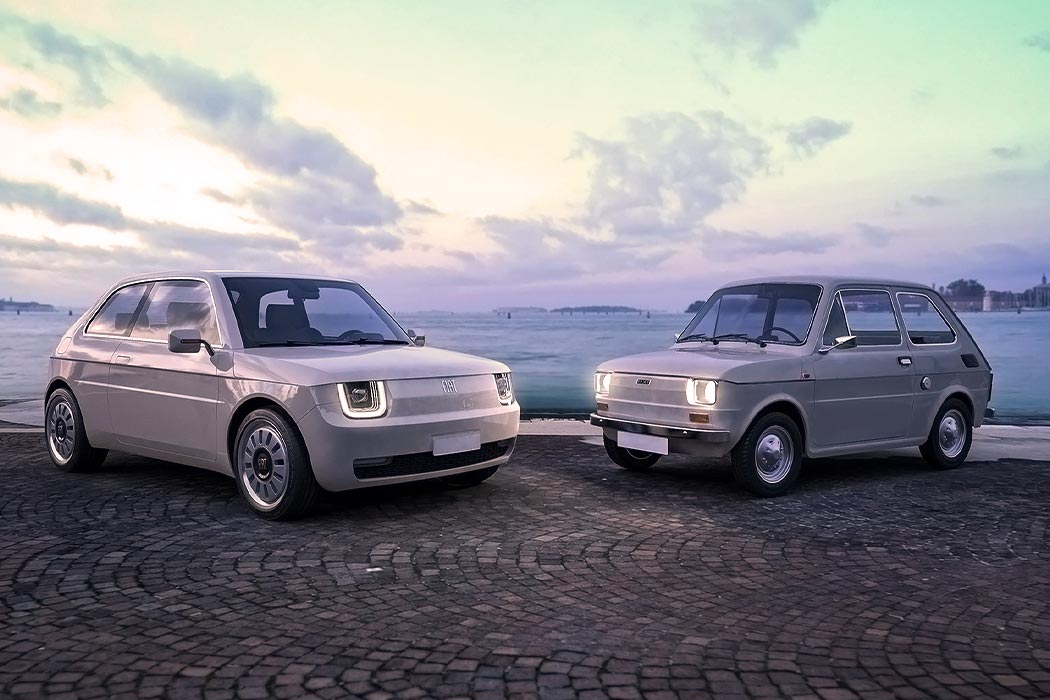 The Fiat 126 reimagined as an all-electric vehicle evokes nostalgia through  its modern design! - Yanko Design