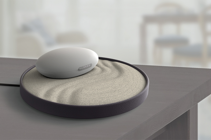 This Award-Winning Breathing Assistive Stone expands and contracts to guide your meditation