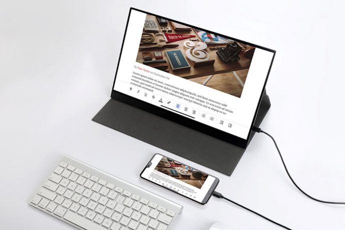 The PhonePad turns your smartphone into a laptop with a 15.6″ touchscreen display