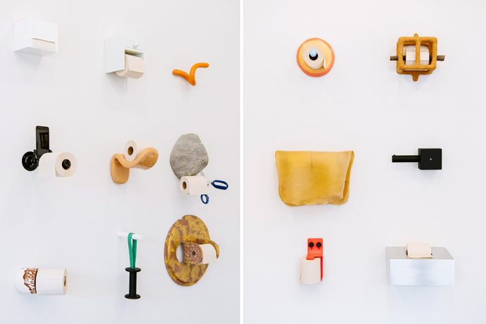 From quirky to downright eccentric, 50 designers get creative with their take on toilet paper holders!