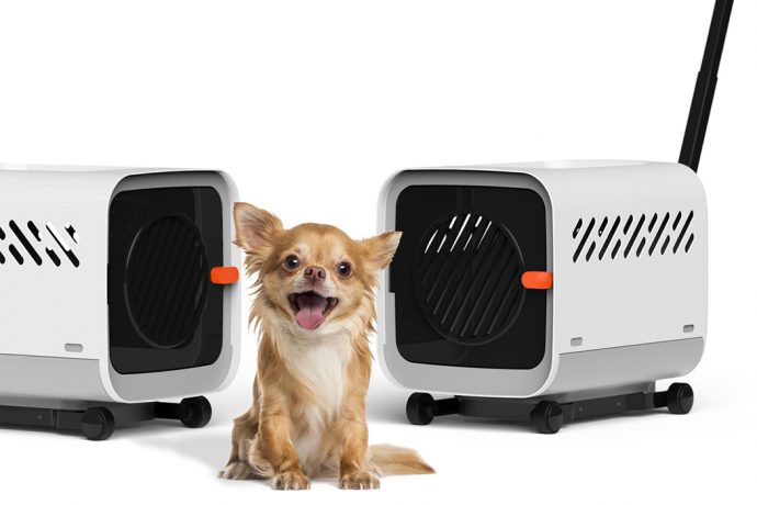 This stackable pet carrying case keeps them cool using a technique inspired by space shuttles