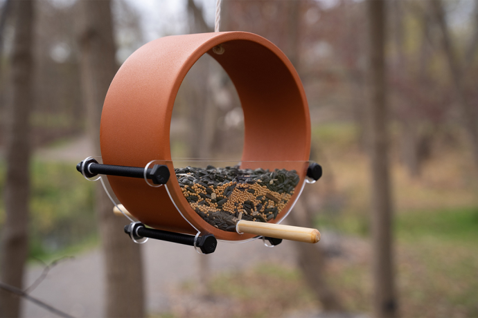 A Tool Used For Firing Clay in a Kiln Transforms into this Minimalist Bird Feeder!