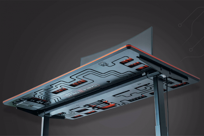 This circuit board desk integrates a cabling solution to give you the ultimate wire-free desk setup!