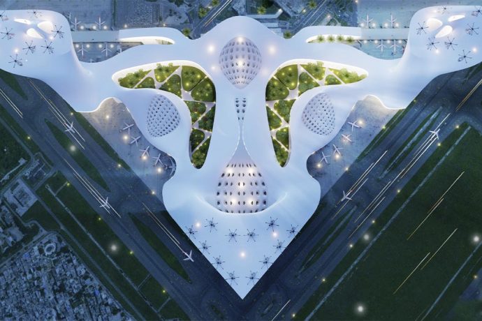 This award-winning sustainable airport is a multimodal structure capable of purifying air!