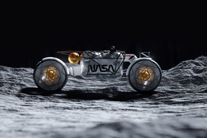 This conceptual NASA motorbike was designed to make donuts on the moon!