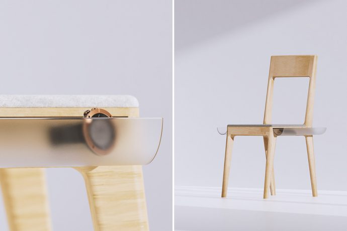 A Handyman’s Tool Belt is the inspiration for this storage-equipped chair design!