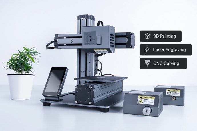 Snapmaker’s $649 tabletop 3D printer/engraver/fabricator lets you set up your design studio at home