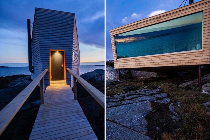 These triangular tiny homes with glazed, sweeping windows pay homage to the Iceland’s viking history
