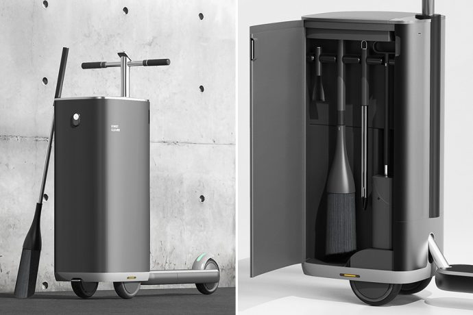 This Electric Scooter + Cleaning Trolley Is the Public Sanitation Solution Your Community Needs