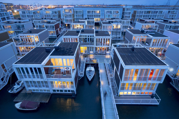 These floating homes in Amsterdam are designed to beat the rising sea levels and escape the growing city population