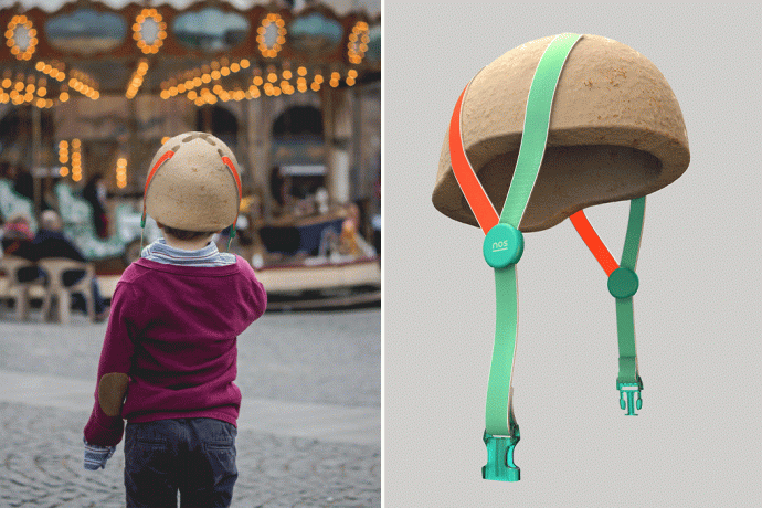 This sustainable helmet is a DIY design made from mushrooms & grows on its own!
