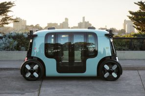 Amazon’s bi-directional robotaxi brings autonomous ridesharing + safety to futuristic urban spaces