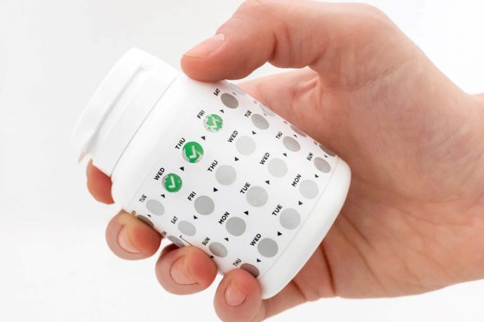 This clever scratch-card sticker helps people remember to take their medicines everyday