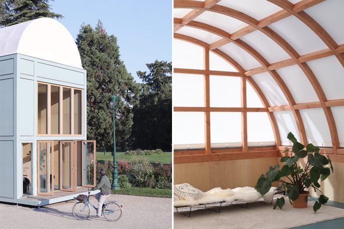 This sustainably designed, modular, ecological tiny house gets assembled & dismantled in 5 days!