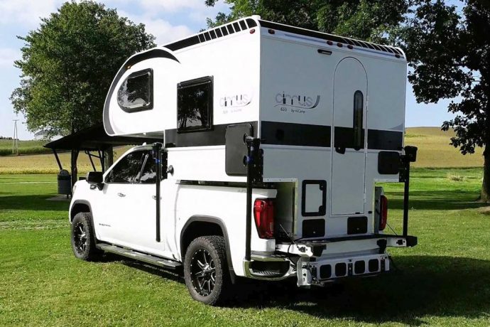 This half-ton truck camper holds a complete tiny home for your outdoor adventures!
