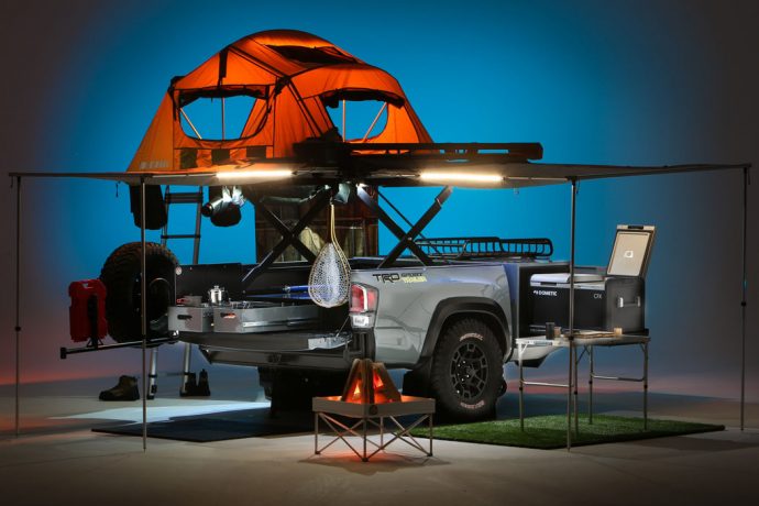 Toyota’s overlanding trailer pairs perfectly with a pickup/SUV and gets you wilderness adventure ready!