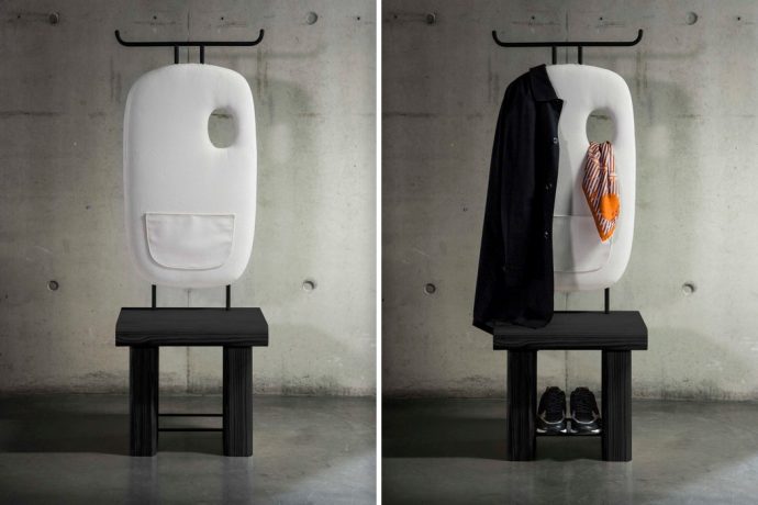 This cleverly designed chair encourages you to hang your clothes on it!