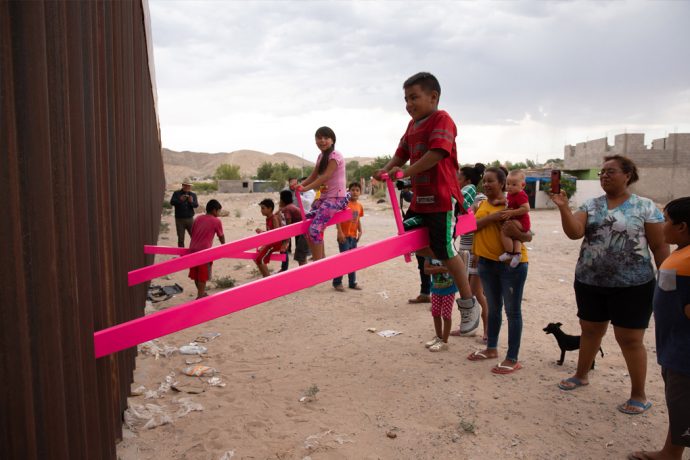 Design of the Year 2020 award goes to a pink seesaws installation on the US-Mexico border!