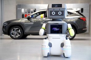 Hyundai’s adorable AI powered robot advises customers to wear a face mask!