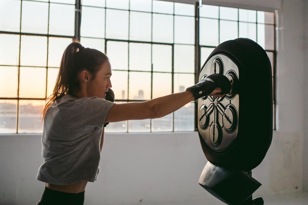 This boxing platform uses rhythm tech, like Dance Dance Revolution