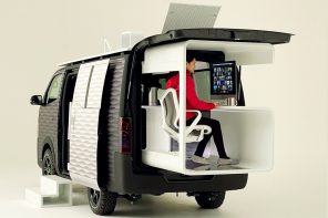 The Nissan Caravan Office Pod is a portable workstation + camper to help retain your work-life balance