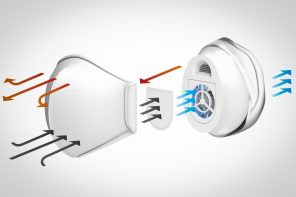 This fan-powered N95 mask-insert can supercharge your regular cloth-mask with double-filtration and easy breathing