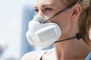 The ATMOBLUE smart N95 mask uses dual-fans to give you 99.9% clean air, and is shipping now