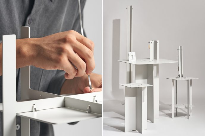 This furniture system can furnish your entire room just by repurposing stainless steel cable ties!