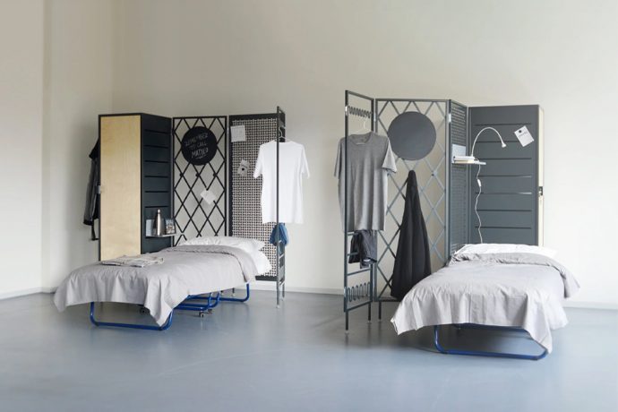 This modular furniture system was designed to provide privacy and organization for co-living spaces!