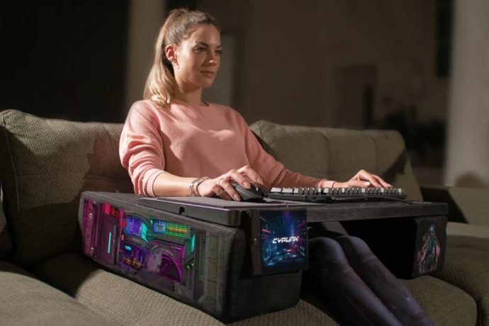 This limited edition Cyberpunk coated gaming couch-desk is here to up your gaming ante!