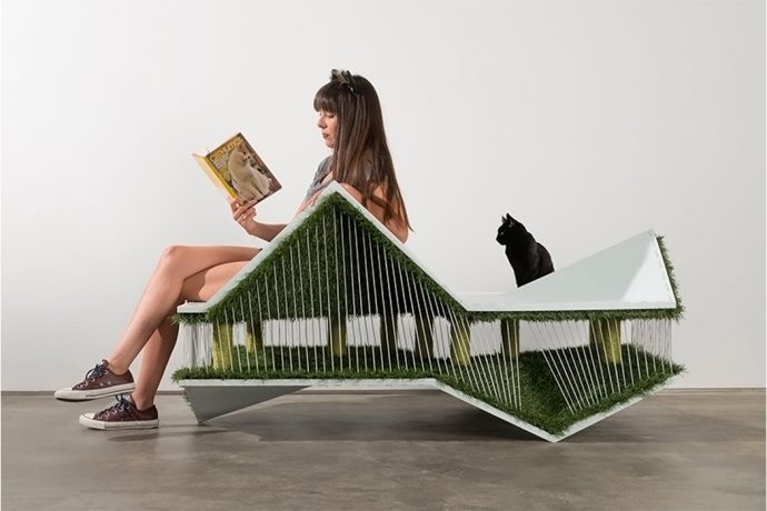 This furniture design is a functional piece for you and a playful landscape for your cat!