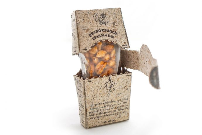This sustainable packaging design is made from discarded pineapple leaves that grow into a new plant!