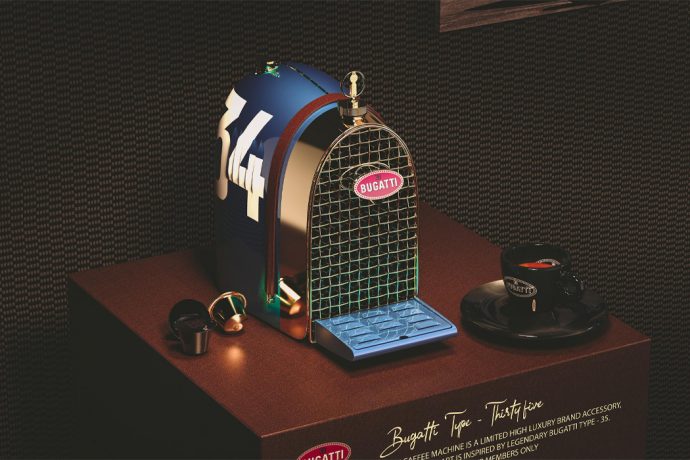 The iconic Bugatti Type 35-inspired luxury coffee maker gives a vintage boost to your morning caffeine!