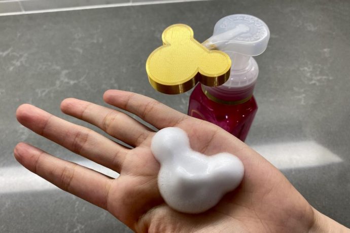 3D-printed attachment turns your foamed handwash soap into Mickey Mouse!