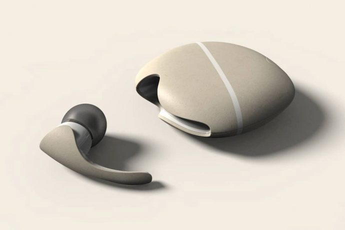 These TWS earbuds integrate beautifully into their charging case to create a visual balance