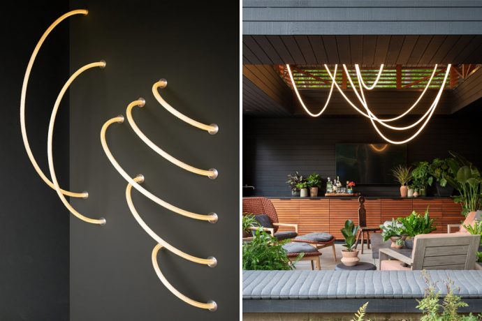 These luminous ropes are lighting fixtures made from flexible LEDs, woven nylon, and silicone!