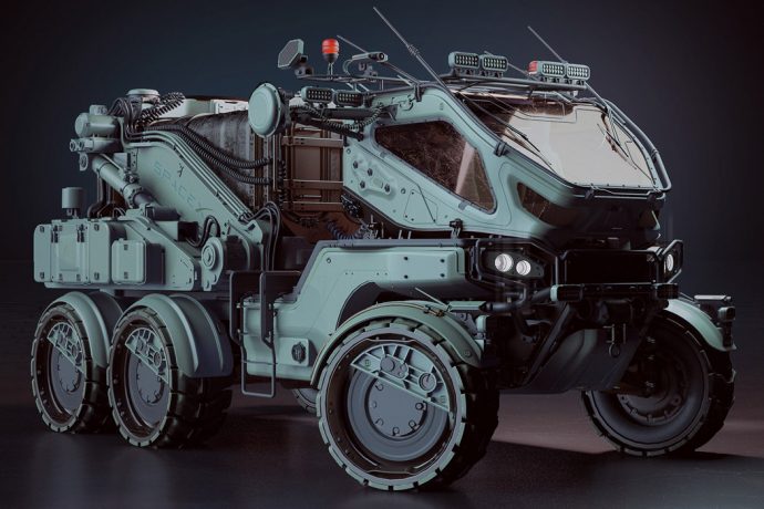 This Cybertruck-inspired Tesla Modular rover was designed for exploration missions on Mars!