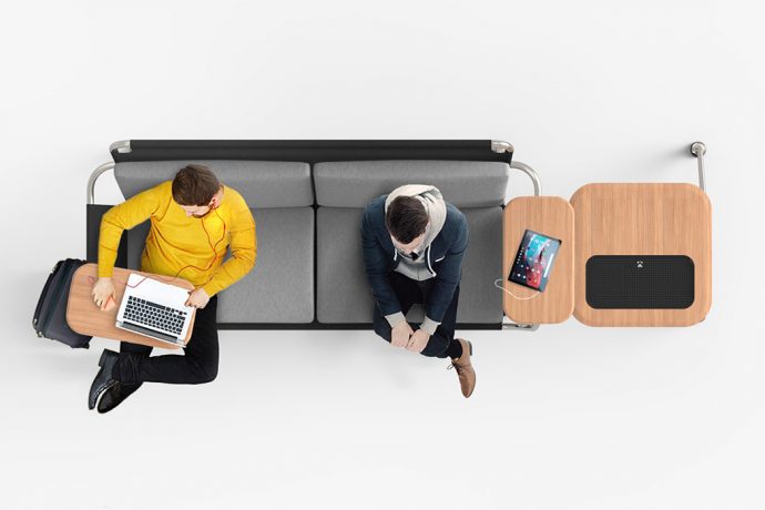 This modular furniture system merges airport lounges with co-working space for a flexible future!