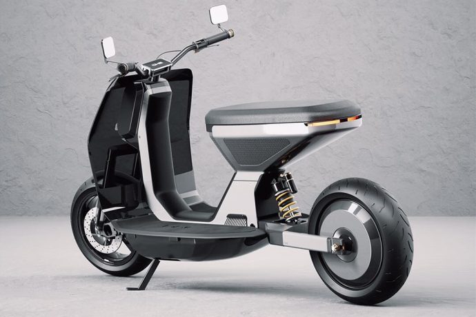 This minimal electric two-wheeler delivers the striking combination of technical quality and low waste design!