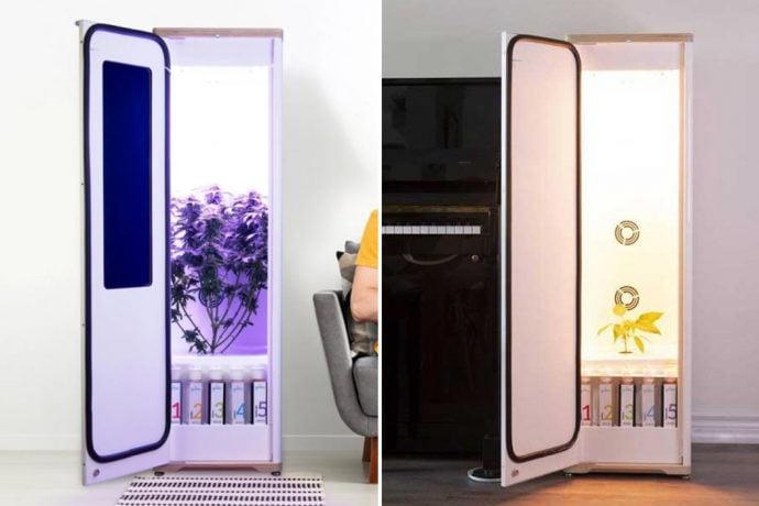 This smart indoor garden uses hydroponics to grow vegetables while matching your modern home!