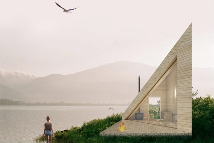 This tiny home, from the 100 huts in 100 days project, is the perfect example of modern escapism!
