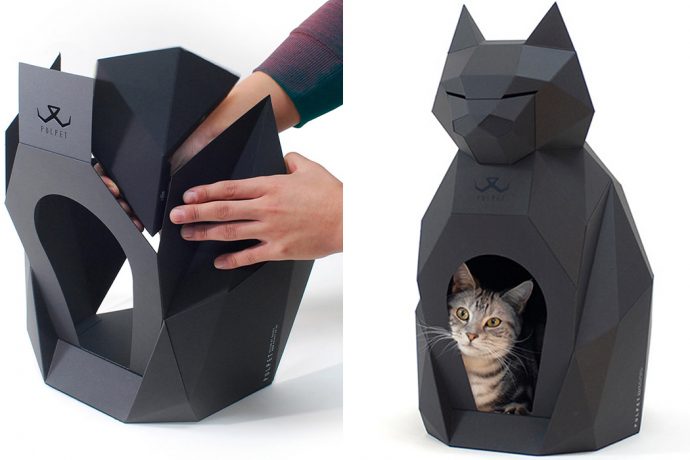 This DIY paper cat house makes a quirky hiding place fit for your feline friends!